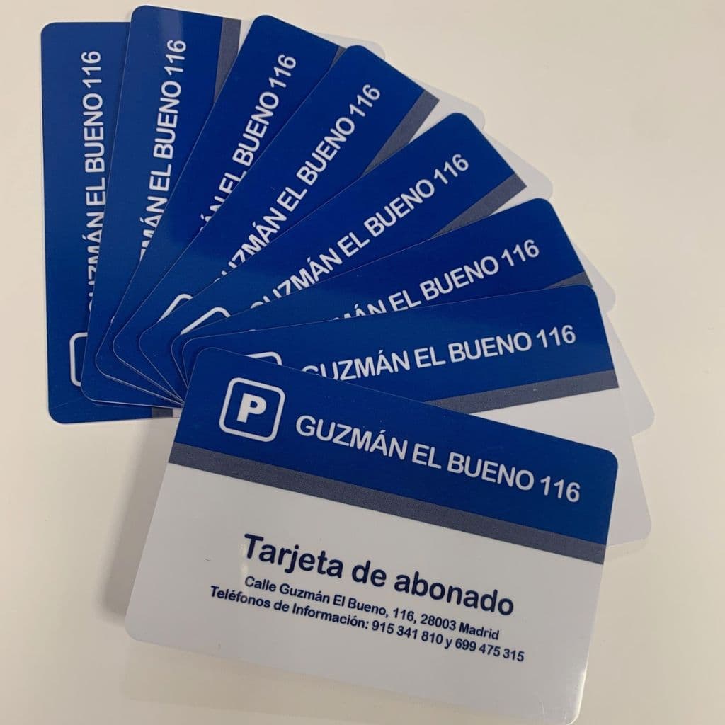 tarjetas parking guzman el bueno madrid